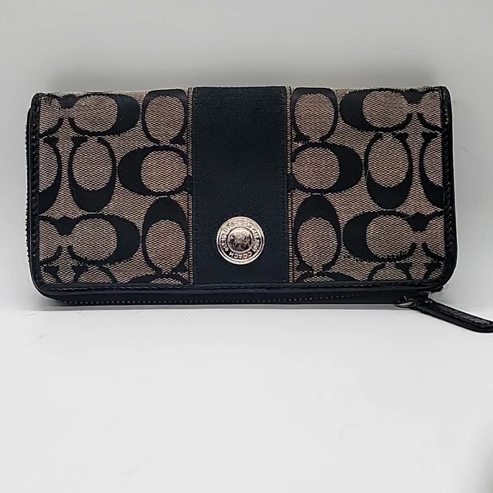 Coach Monogram Fabric Wallet